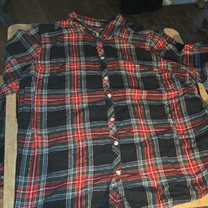 Croft & Barrow Red and Black Plaid Button Down Shirt